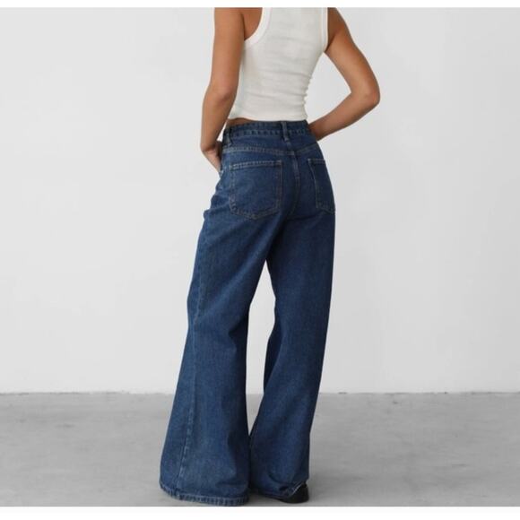 Charcoal Ethan Wide Leg Jeans Size 4 MWT - Picture 2 of 4